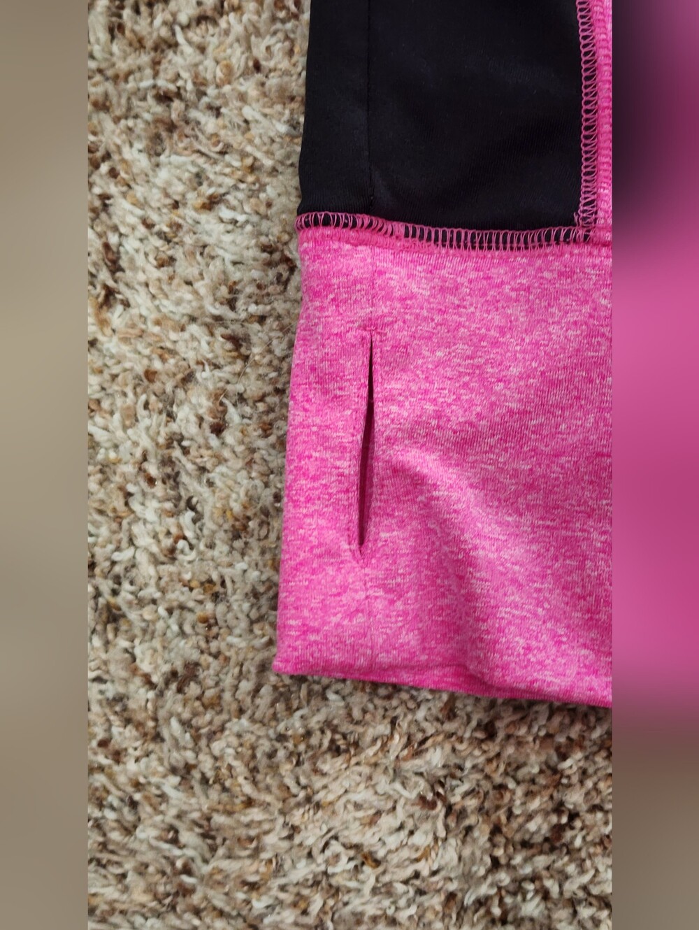 Victoria's Secret PINK Bright Pink and Black Half-Zip Pullover Small - Picture 5 of 9